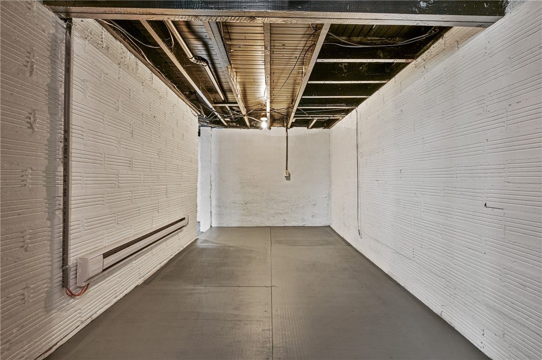 Large unfinished basement area. Clean & dry.
