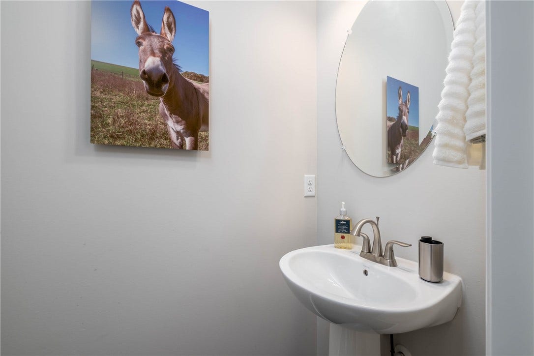 Convenient half bathroom on the main level.