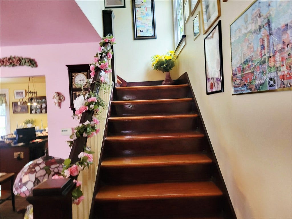 Stairway to second and third floors