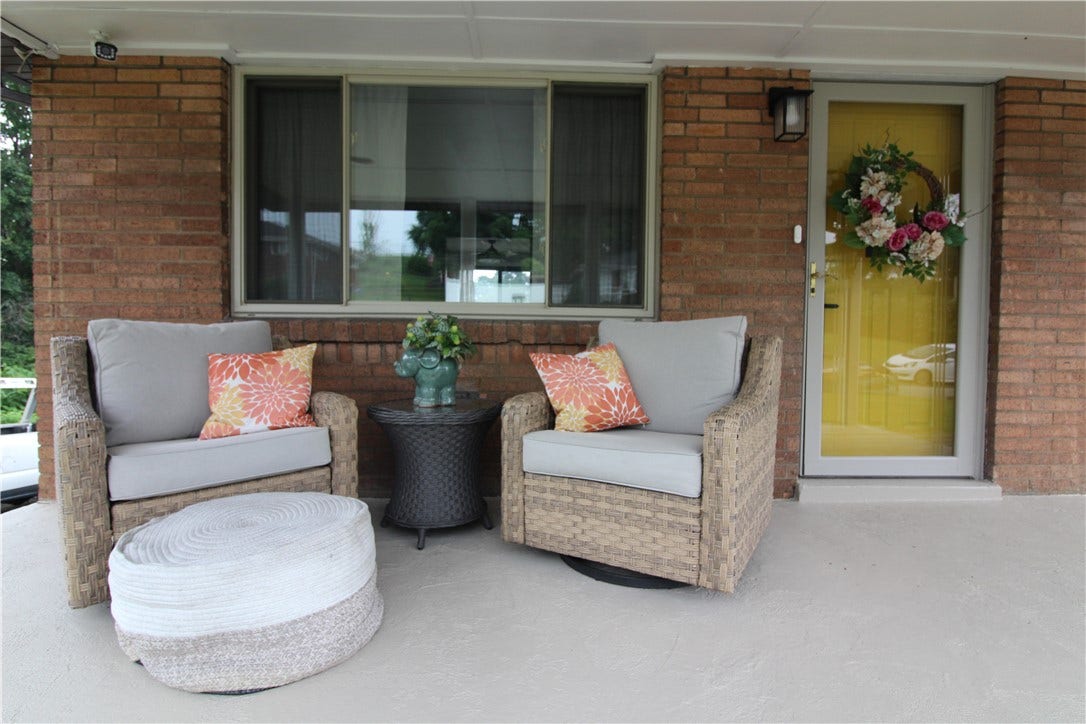 Inviting covered front porch