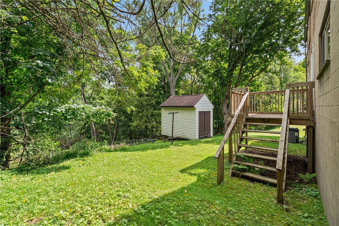 with steps to the backyard