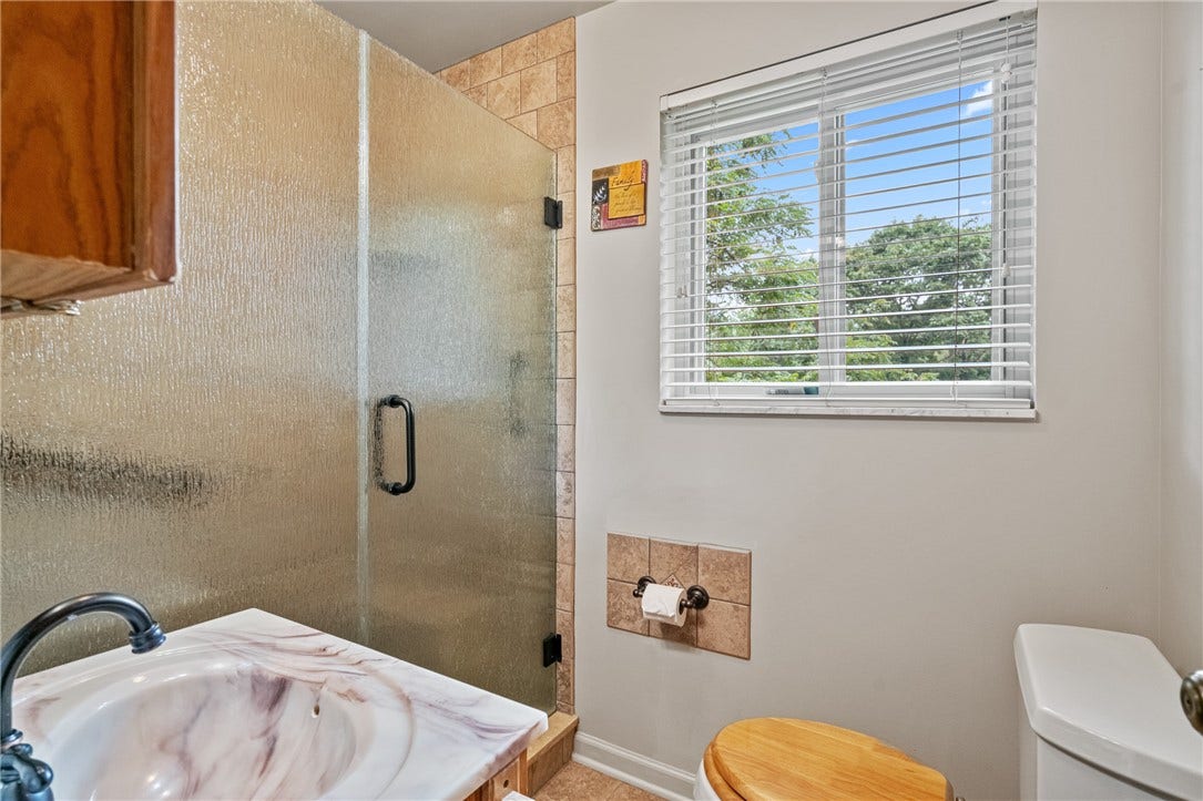 Updated with a step in shower