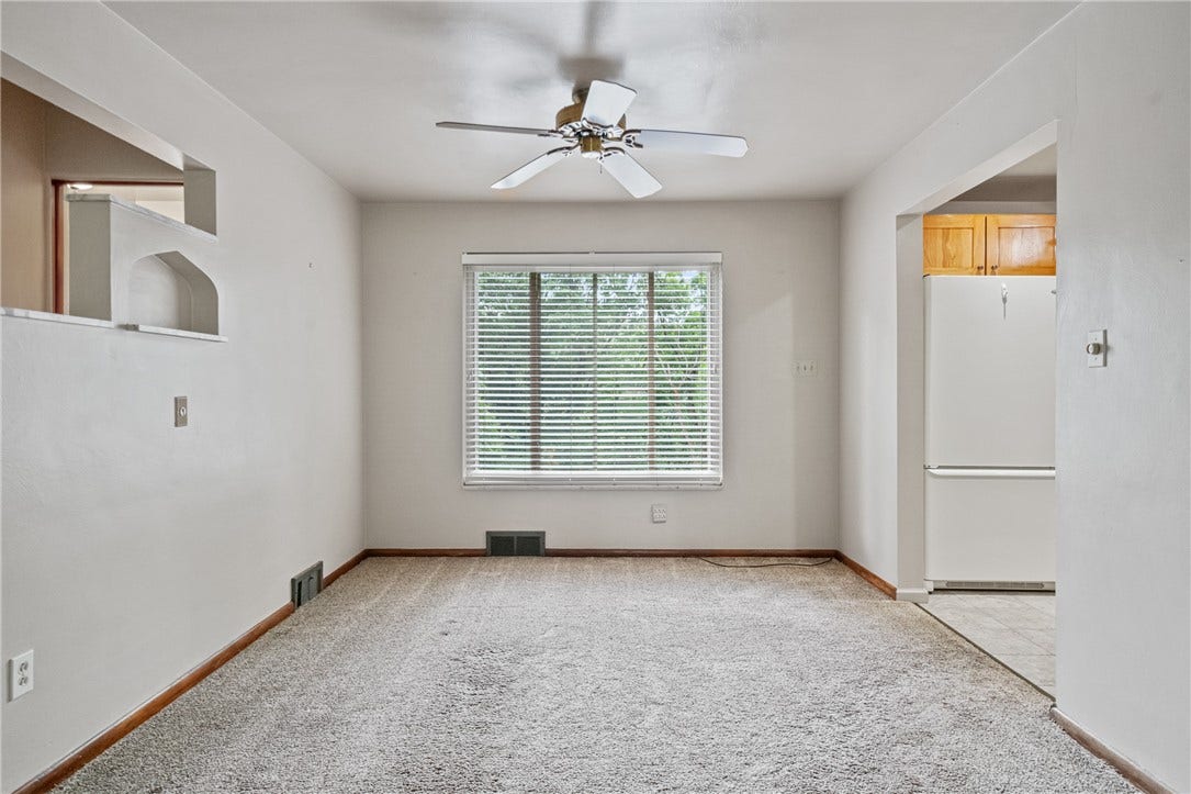 The room has space that could be used for dining