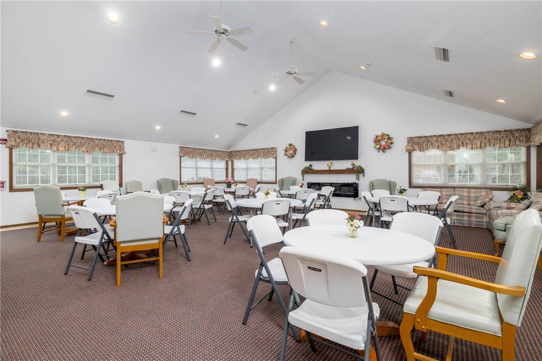 Clubhouse social room.  Includes kitchen and library.