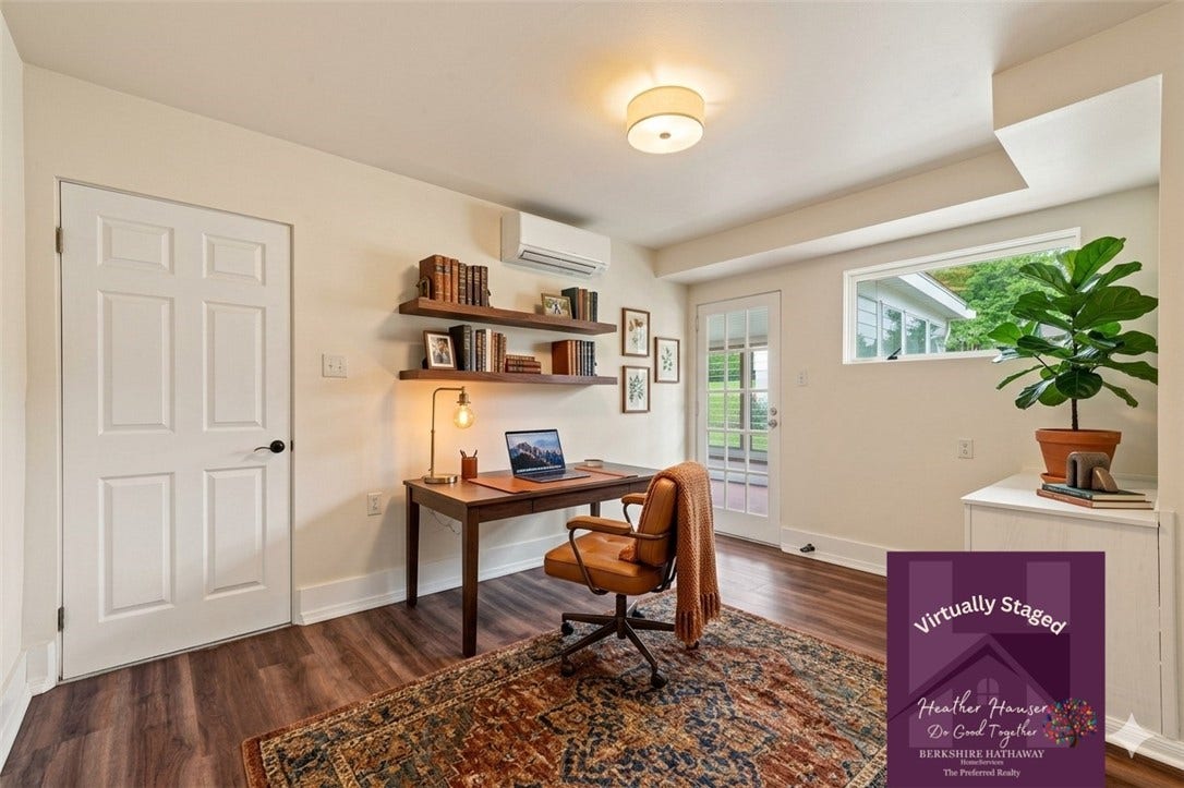 **Bedroom 2 staged to show use as a den**