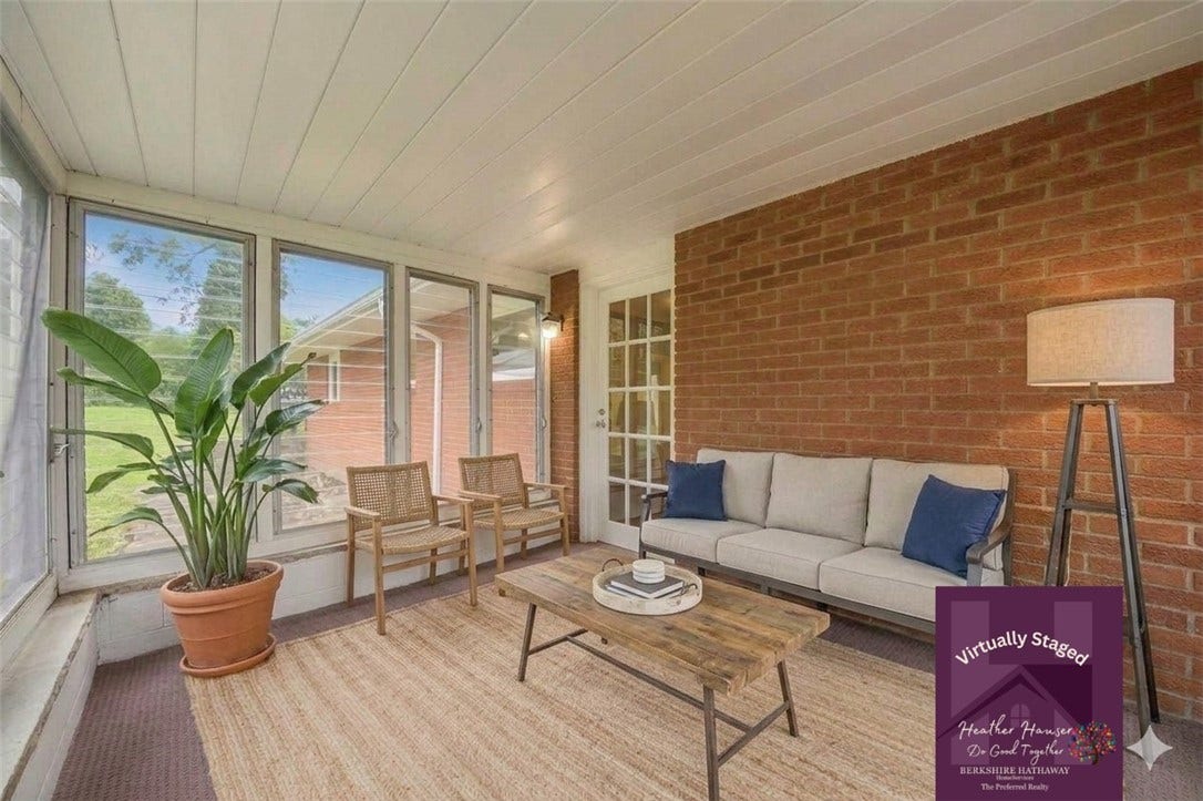 Enclosed Porch  **Staged to show possible use**
