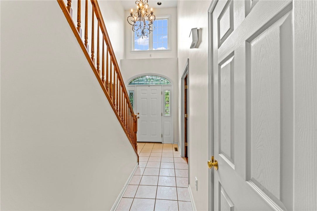 Step inside the impressive two-story entry and discover a thoughtfully designed first floor