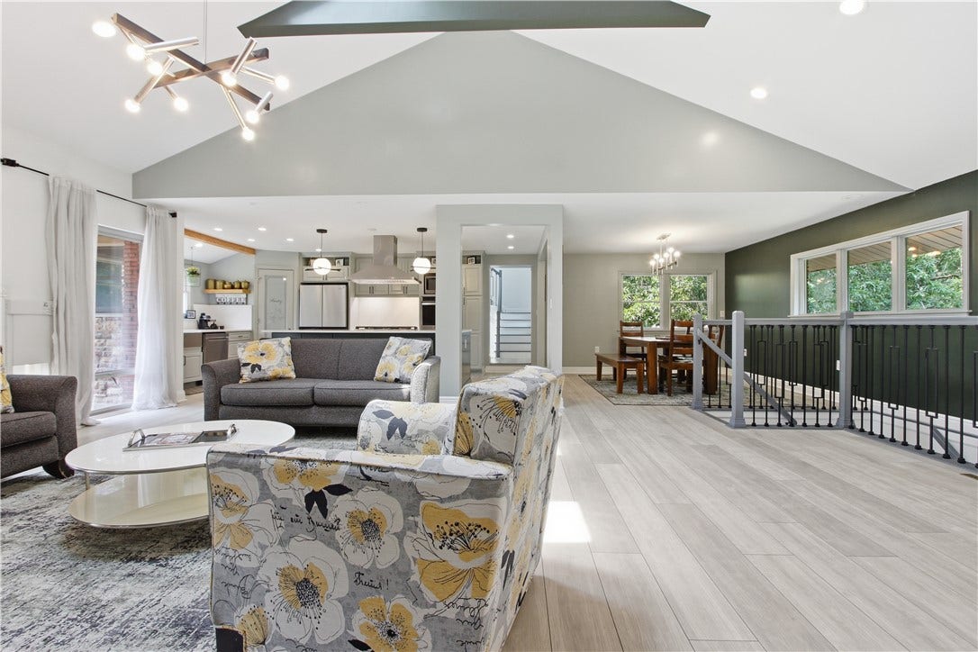 2072 Outlook Drive, Pittsburgh, PA 15241 Sunlight pours through oversized windows, blurring the line between indoor comfort and the beautiful outdoor setting.