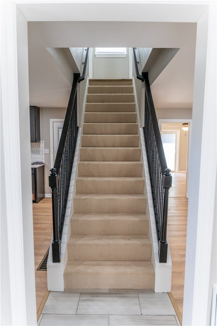 Open staircase for a more open feeling
