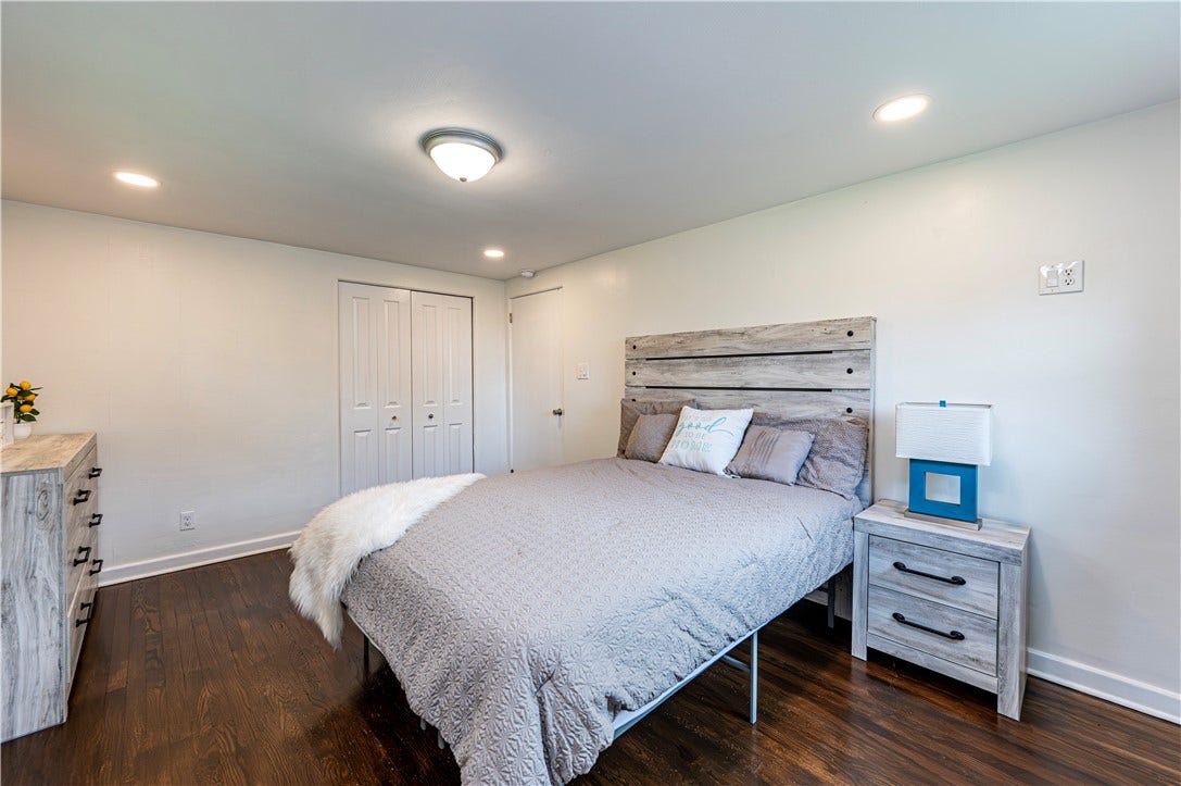 Lots of space for your larger furniture needs in the 14X10 primary bedroom. It also features new lighting.