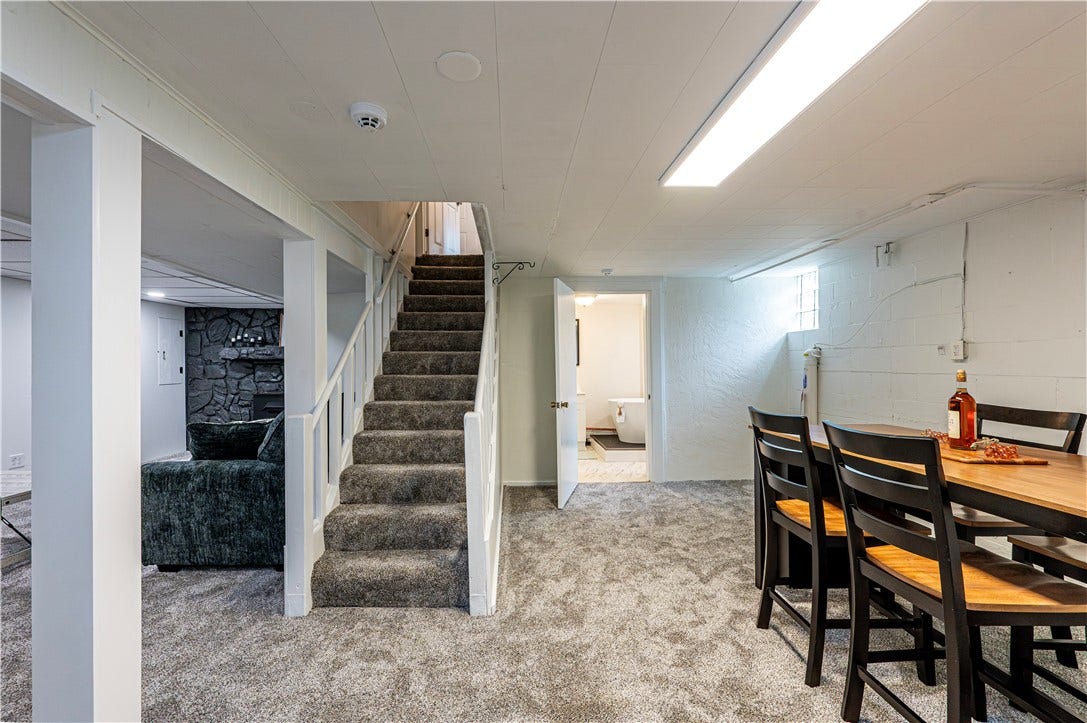 The downstairs has brand new carpeting and lots of additional space for hanging out.