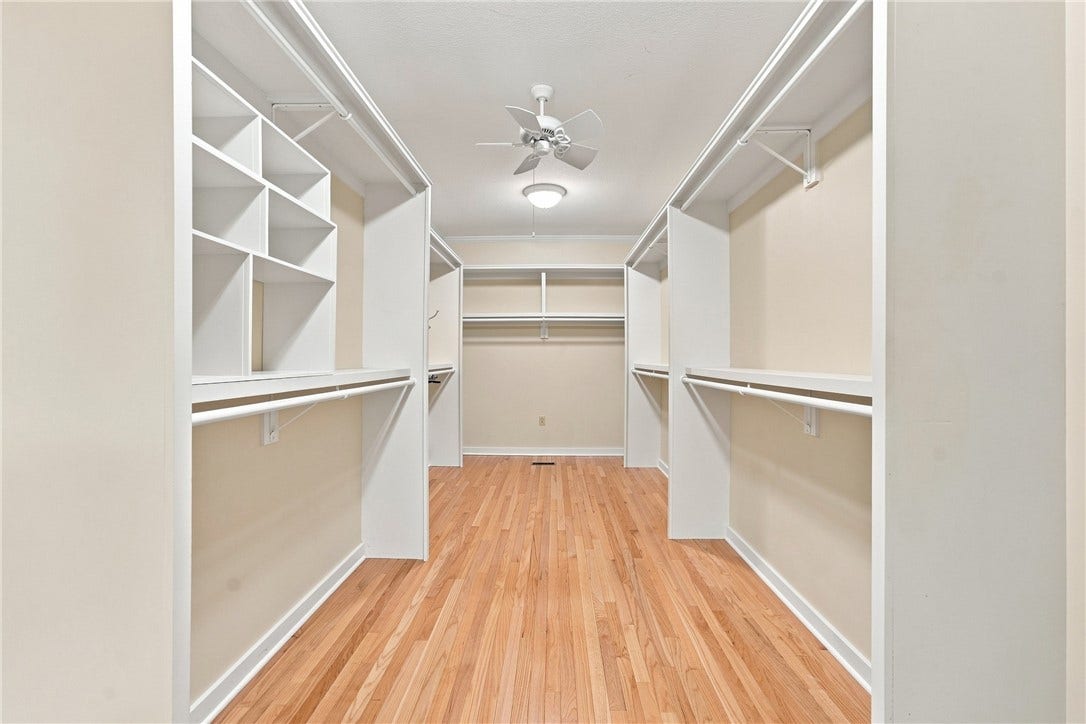 The huge walk-in closet will allow space for the largest of wardrobes.
