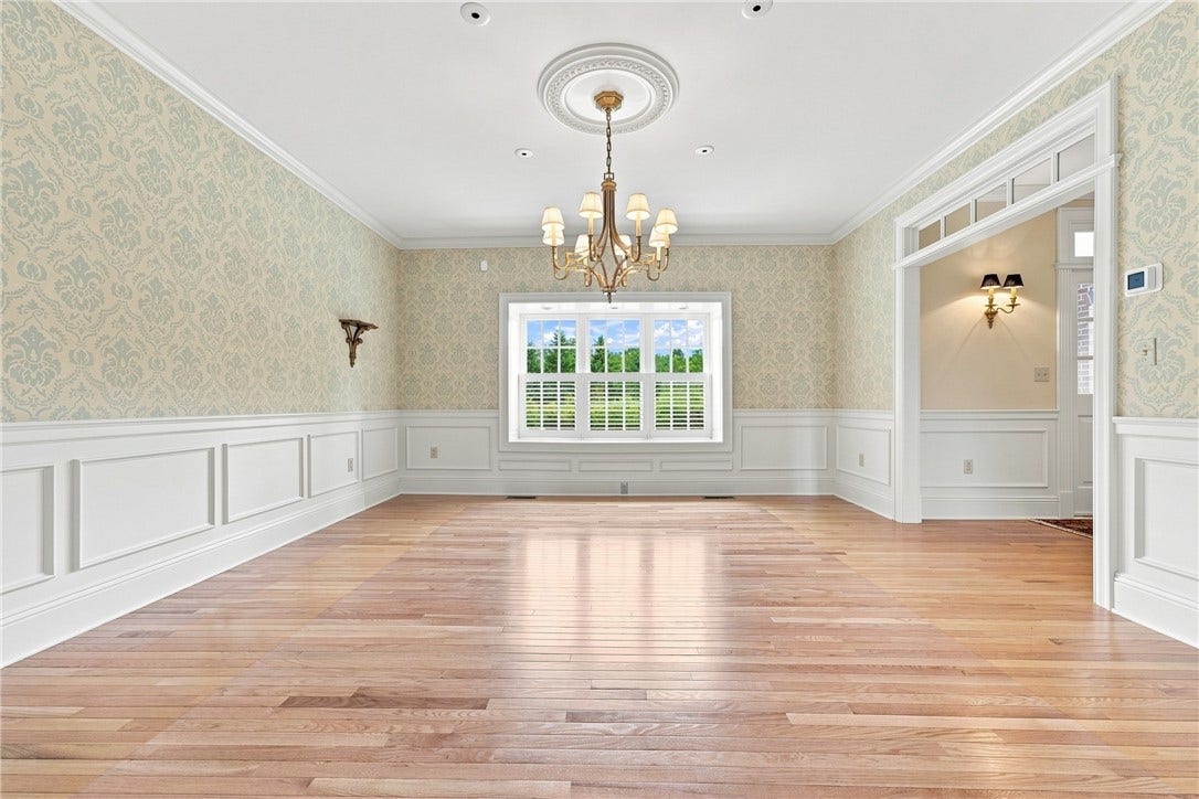 Ample in space and in natural light, the dining room can become the center of many shared meals