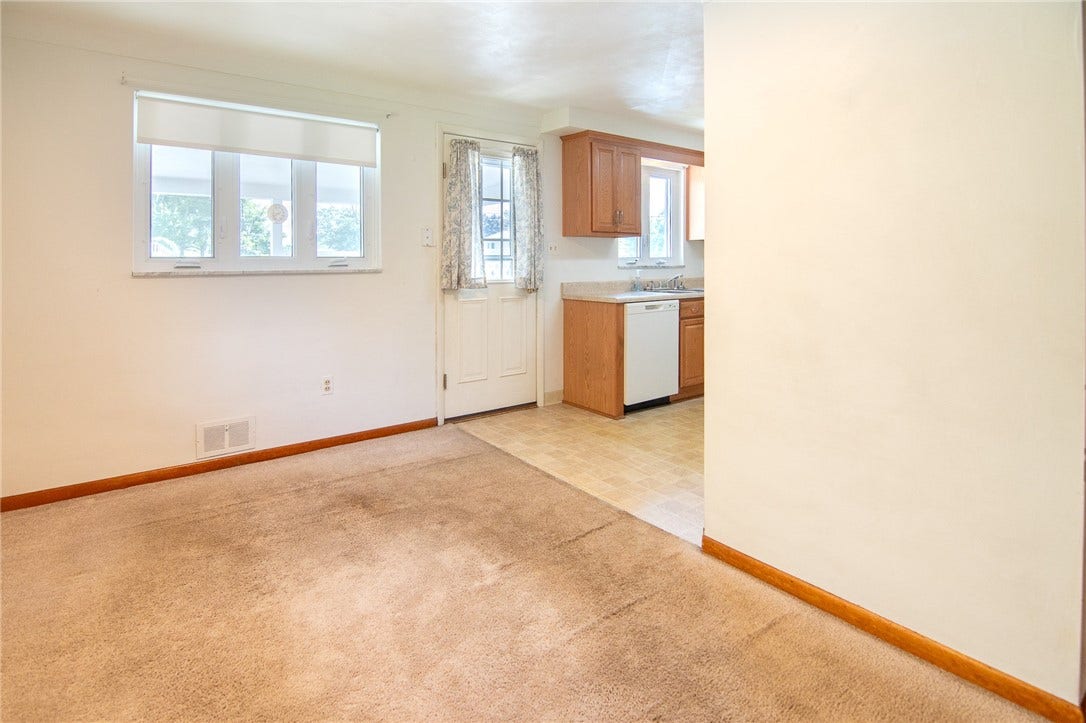 Kitchen in the background as well as back door
