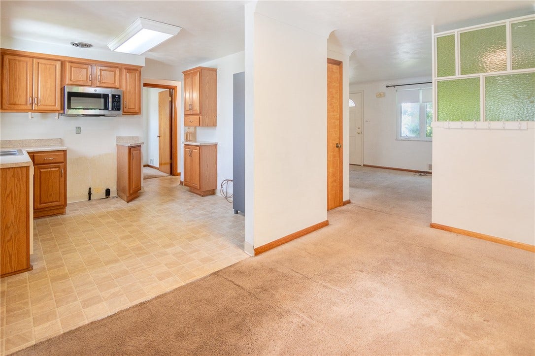 and Dining Room, looking into Living Room