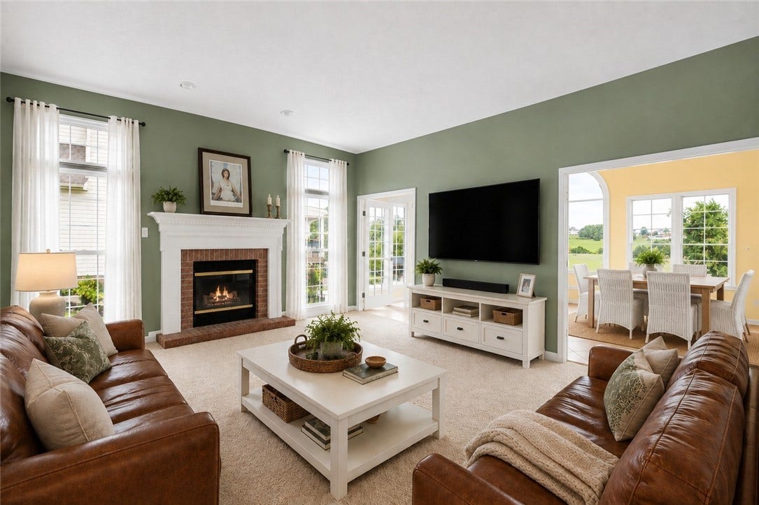 virtually staged family room