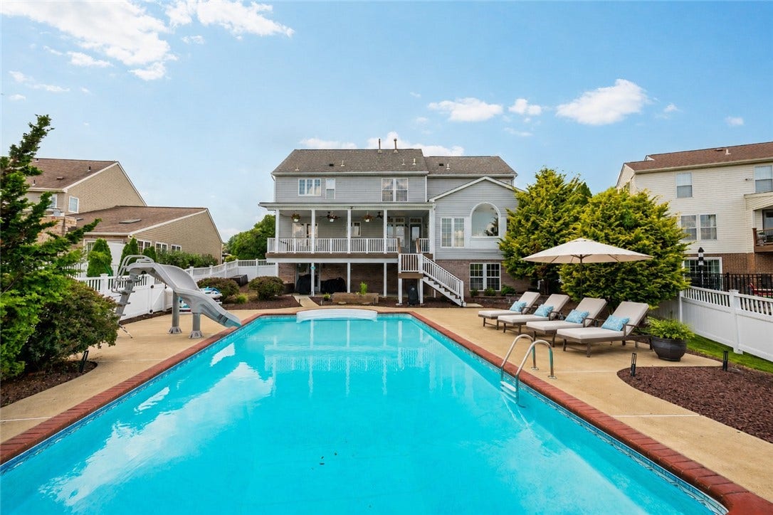 Wow! Salt water pool with slide and diving board