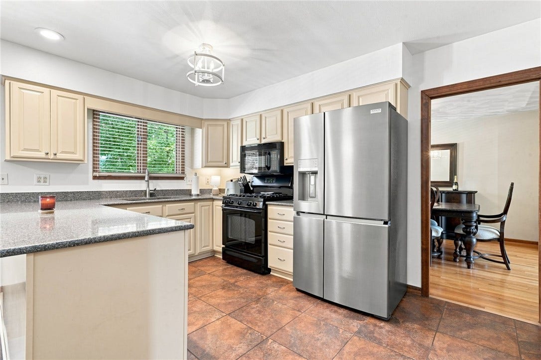 Kitchen with newer stainless steel appliances