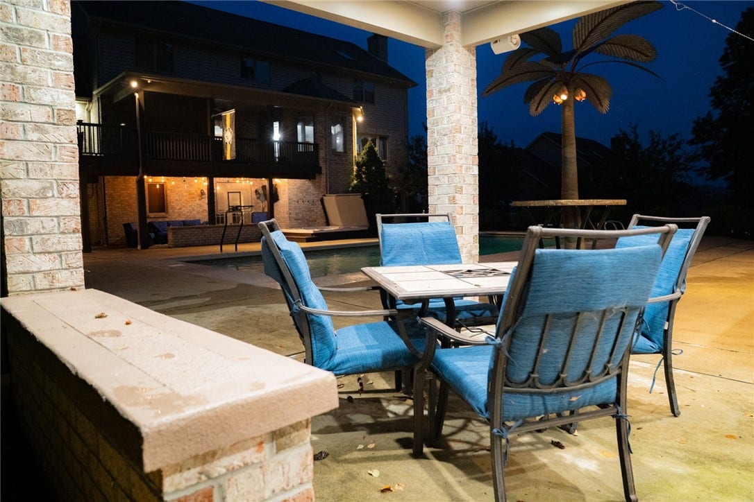 Seating area poolside