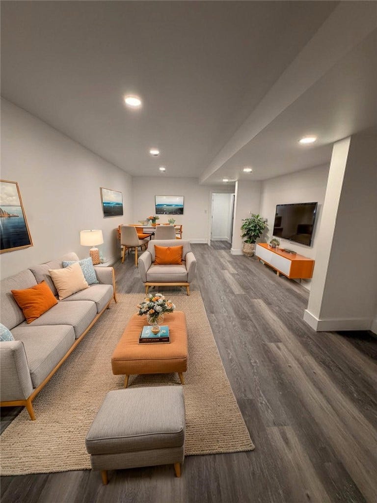 Virtually staged flex room lower level
