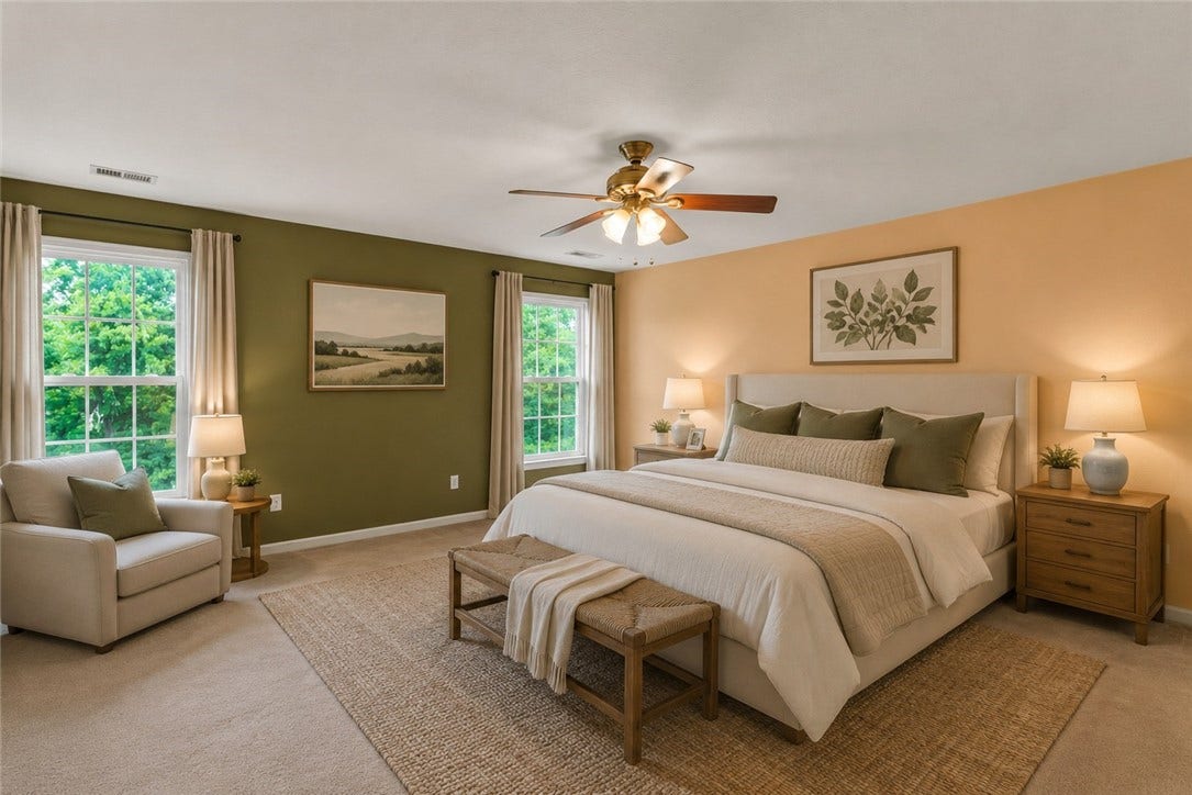 The same room with added staging!