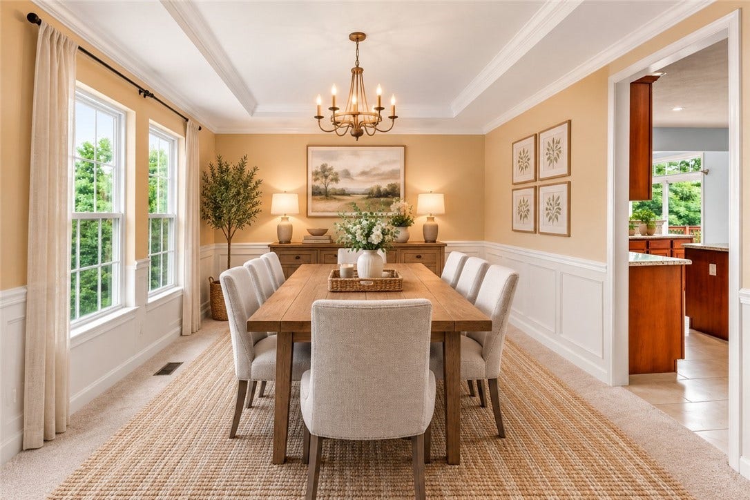 The same room with added staging!