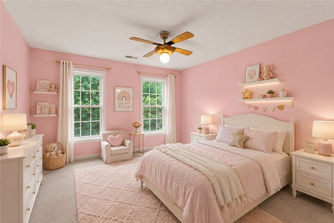 The same room with added staging!
