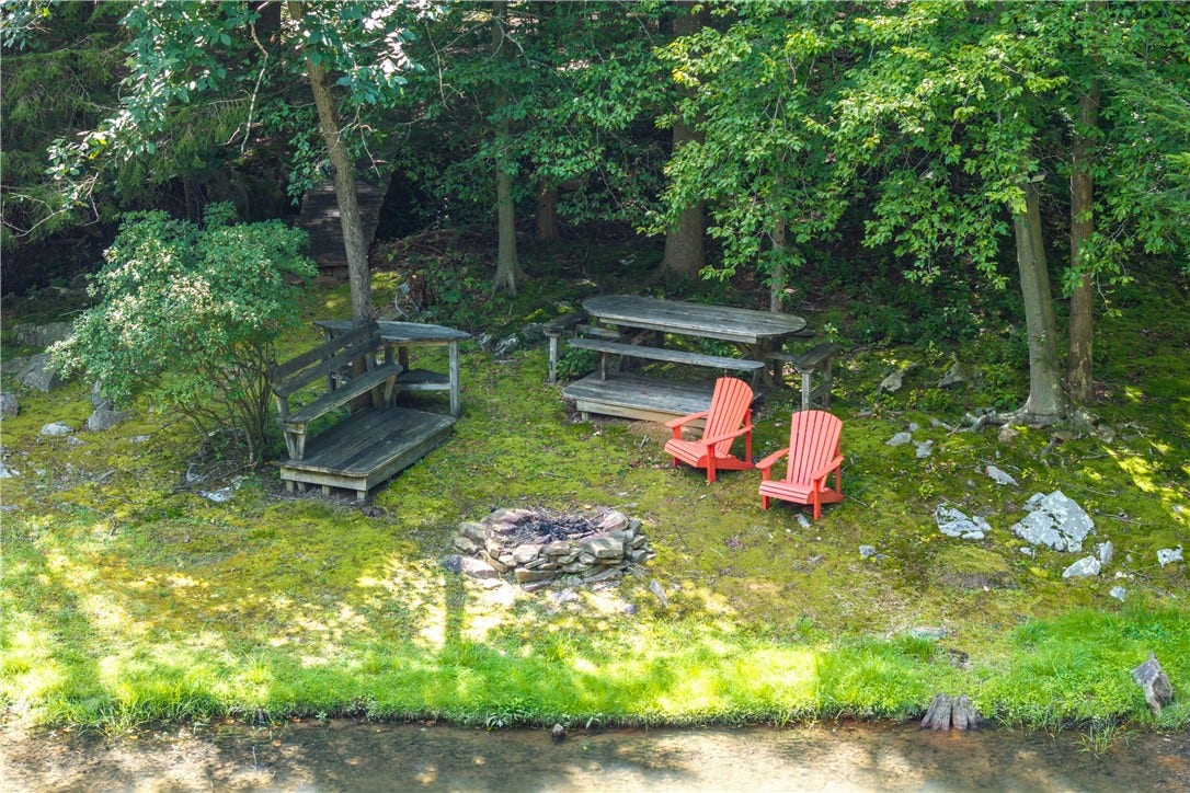 Firepit by the pond