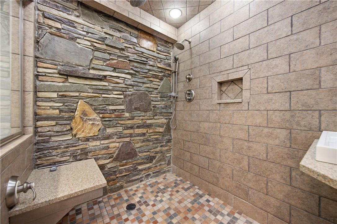 Shower has its own waterfall