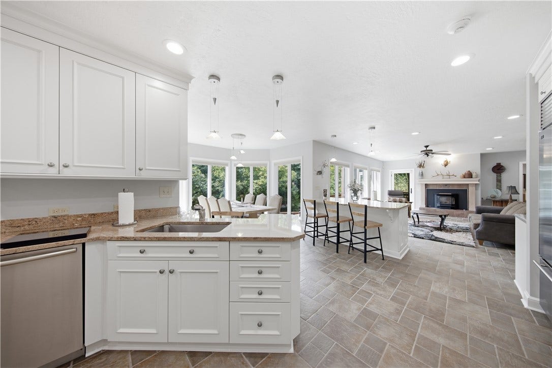 view from kitchen to family room