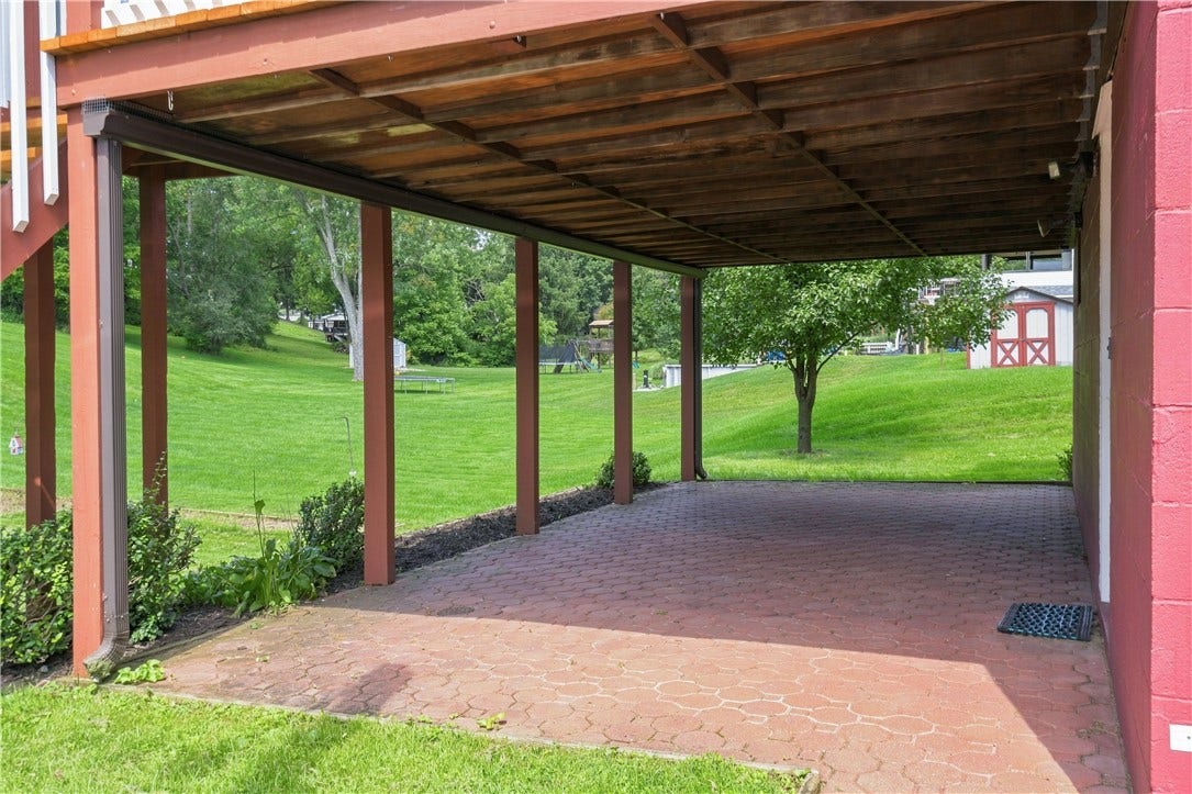 Even more entertaining outdoor space beneath the deck.
