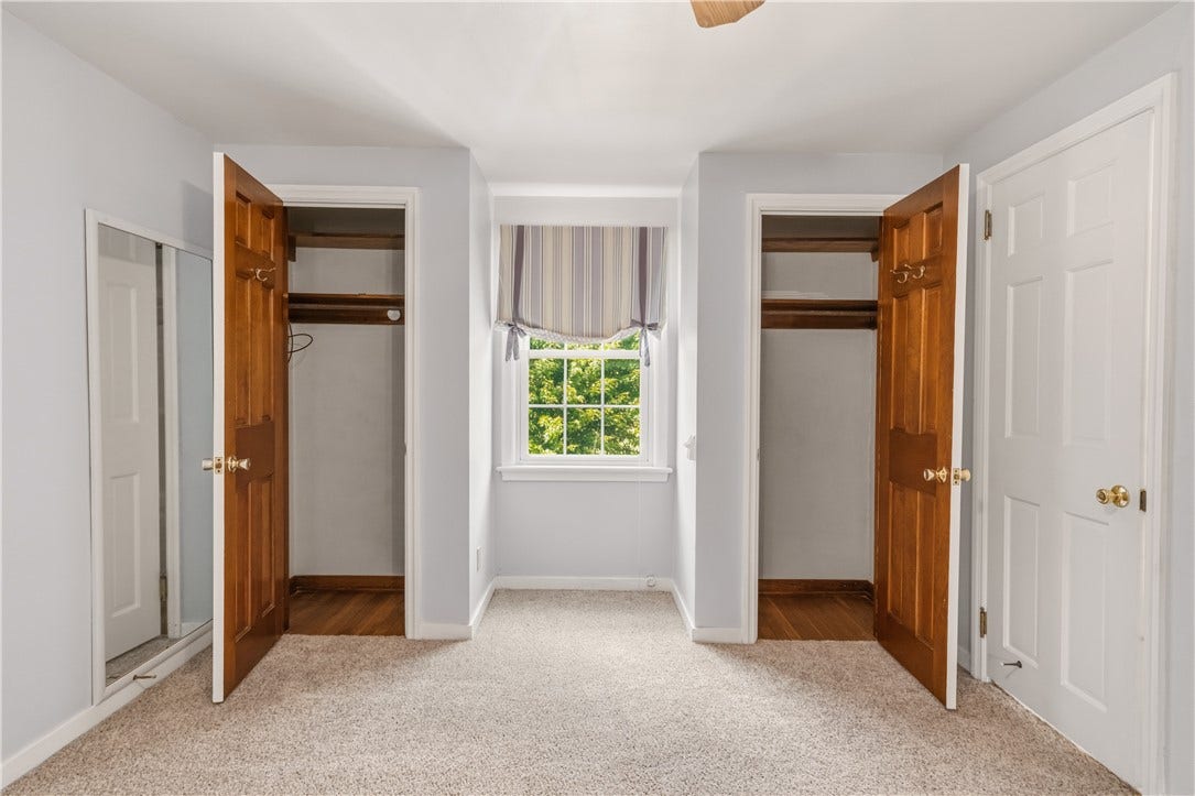 Generous closet space in this upstairs bedroom.
