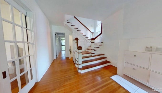 5546 Hays St, Pittsburgh, PA 15206 Original Hardwoods welcome you to the entry. The soaring staircase with stained glass panels leads you through each floor.