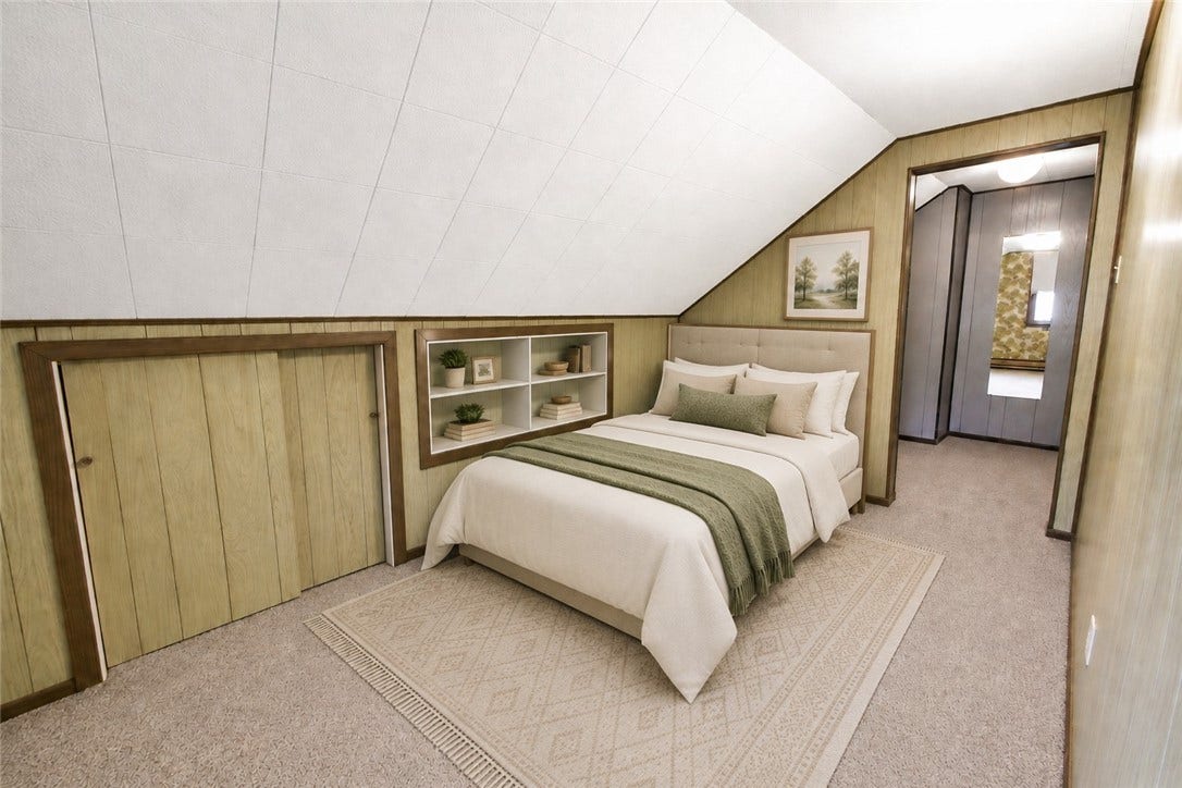 Bonus room virtually staged as a potential bedroom