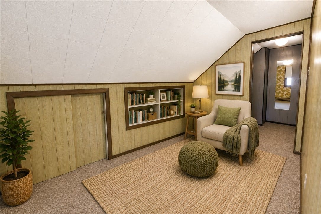 Additional room virtually staged as a reading area
