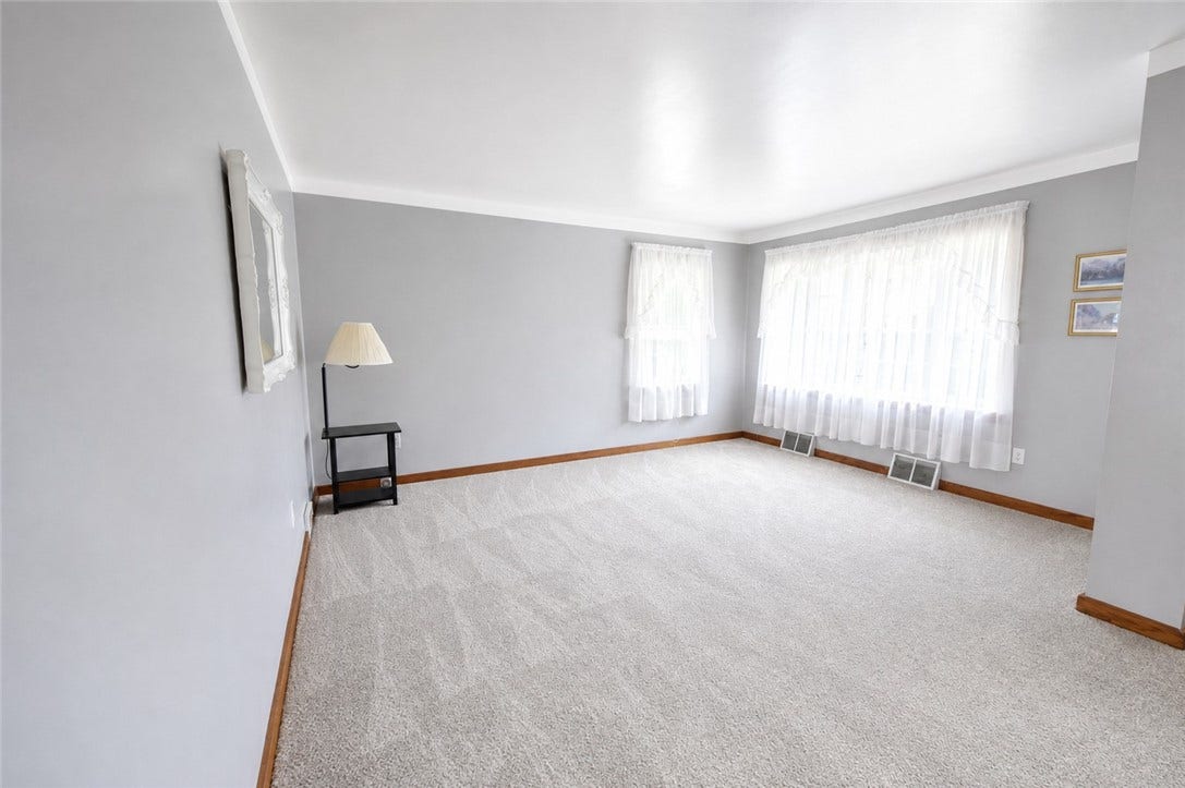 Living room with wall to wall carpets!