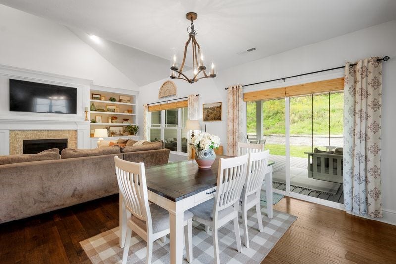 Gliding patio door leads to the exterior covered deck.