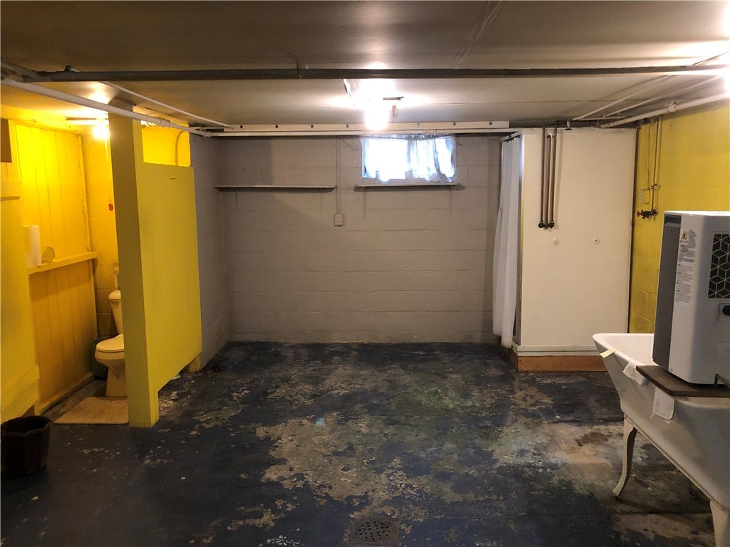 Full basement laundry room w toilet & shower
