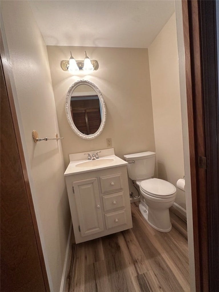 1/2 bath on main level if wall paper was removed