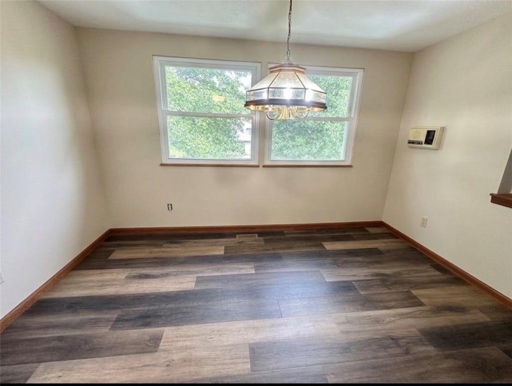 eating area without wallpaper