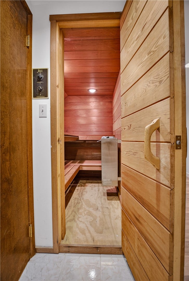 The private sauna offers a relaxing retreat at home.