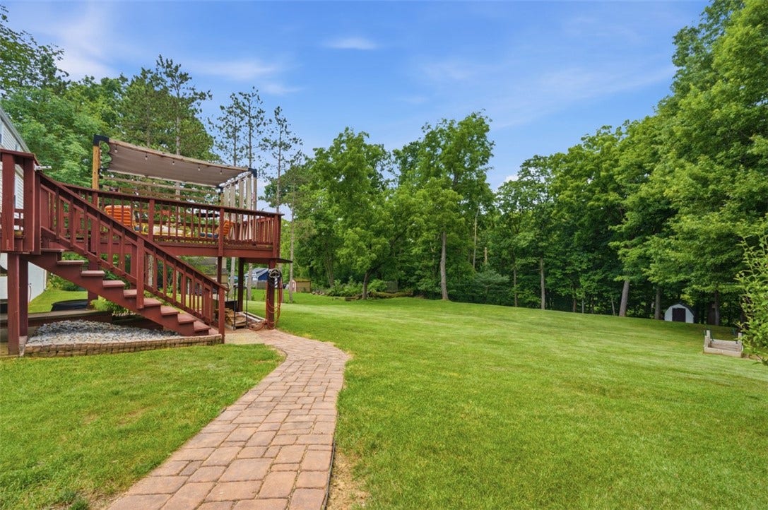 1820 Kent Road, Pittsburgh, PA 15241 Deck steps with easy access to the yard.