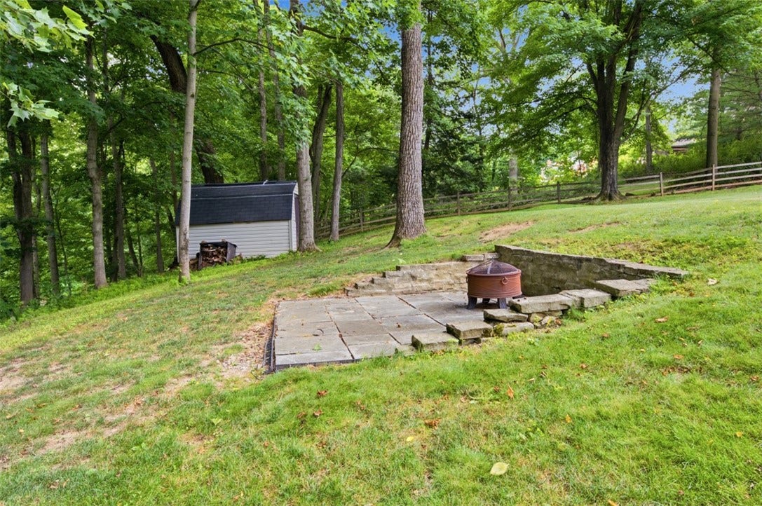 1820 Kent Road, Pittsburgh, PA 15241 Bottom area of the back yard - comes with a cute firepit area.