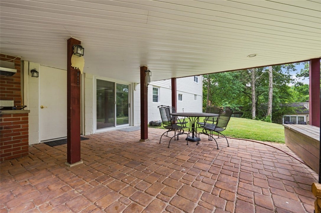 1820 Kent Road, Pittsburgh, PA 15241 Walk right out of the basement to the covered patio. Ready for your barbecues.