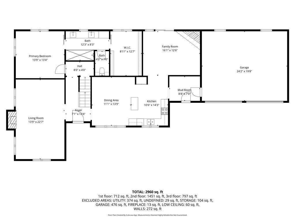 1820 Kent Road, Pittsburgh, PA 15241 Main level of the home. Features the primary suite and attached garage. Look at the size of that walk in closet!