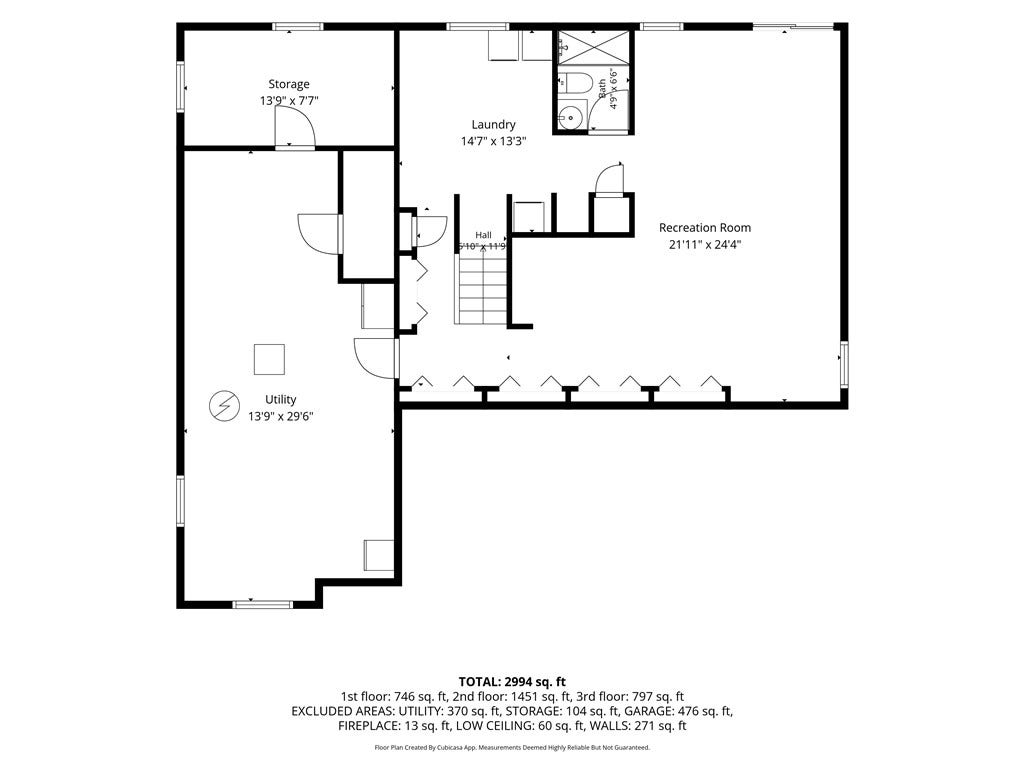 1820 Kent Road, Pittsburgh, PA 15241 Basement level floor plan.