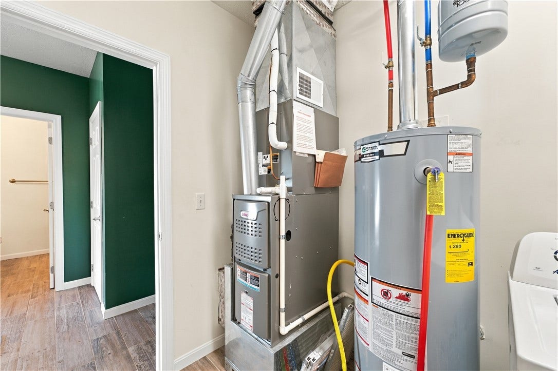 The Furnace and Hot Water Tank are Located within this Space