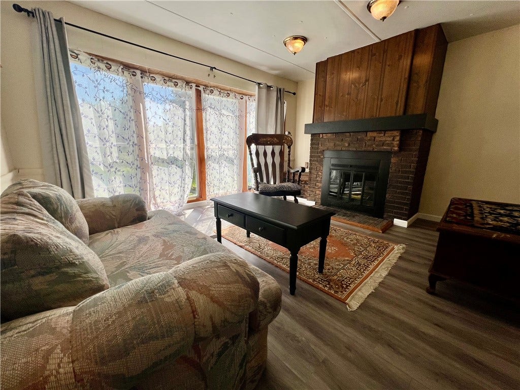 wood burning fireplace