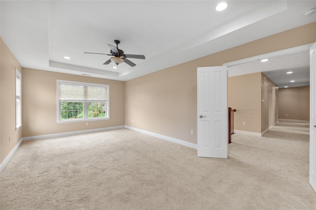 Double doors into primary bedroom