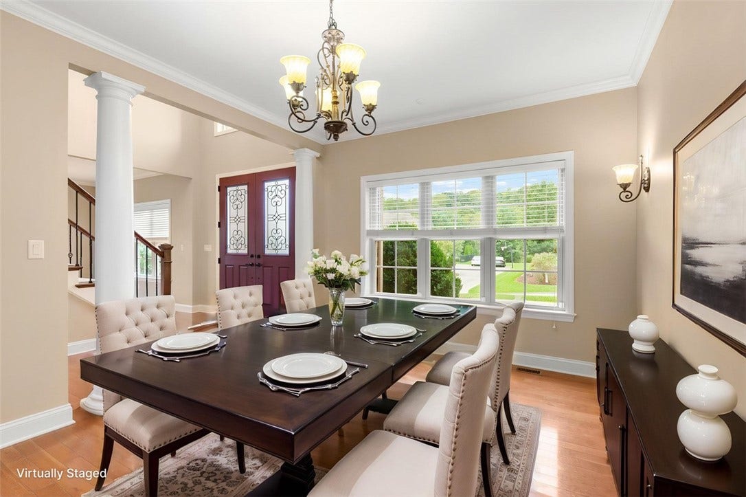 Dining room staged